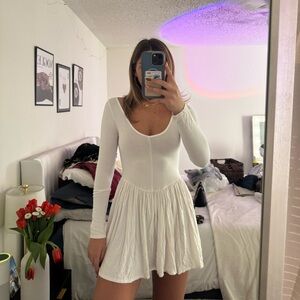 Urban Outfitters White Long Sleeve Dress